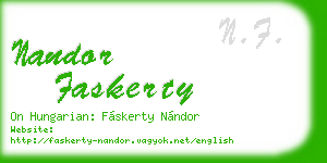 nandor faskerty business card