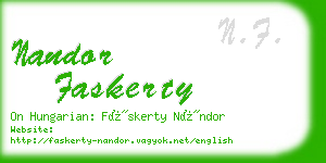 nandor faskerty business card
